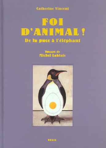 Couverture du livre « Foi d'animal ! de la puce a l'elephant » de Vincent/Lablais aux éditions Seuil