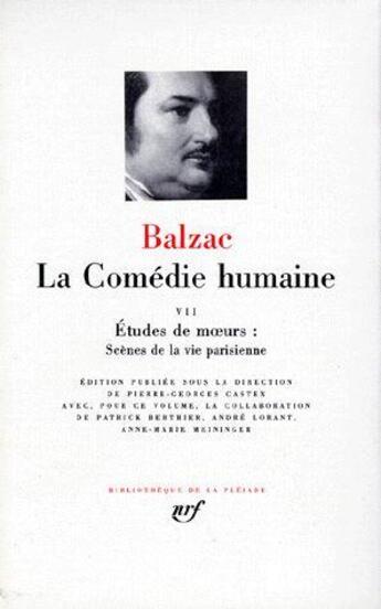 Couverture du livre « La comédie humaine Tome 7 » de Honoré De Balzac aux éditions Gallimard