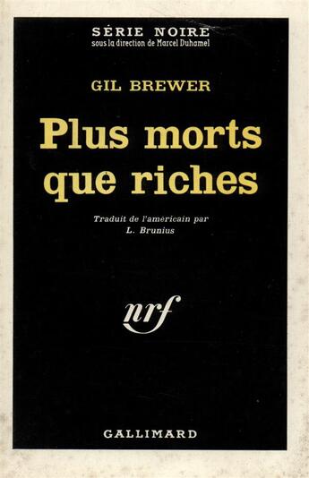 Couverture du livre « Plus morts que riches » de Brewer Gil aux éditions Gallimard