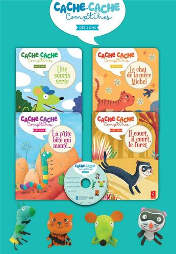 Couverture du livre « Pack 4 albums cache cache comptines » de  aux éditions Retz