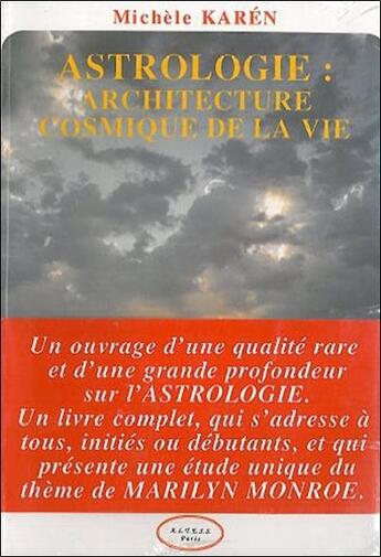 Couverture du livre « Astrologie : architecture cosmique de la vie » de Karen Michele aux éditions Altess