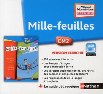 Couverture du livre « MILLE-FEUILLES ; français ; CM2 ; manuel numérique enrichi ; clé USB » de  aux éditions Nathan