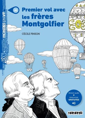 Couverture du livre « Premier vol avec les frères Montgolfier ; A1 ; Livre + audios » de Cecile Pinson aux éditions Didier