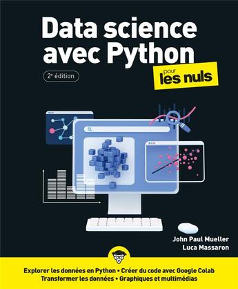 Couverture du livre « Data science avec Python pour les nuls (2e édition) » de John Paul Mueller et Luca Massaron aux éditions Pour Les Nuls