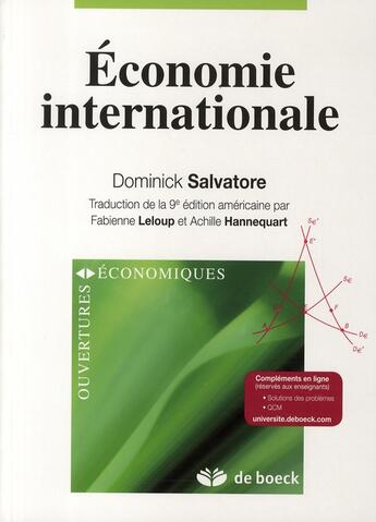 Couverture du livre « Économie internationale » de Achille Hannequart aux éditions De Boeck Superieur