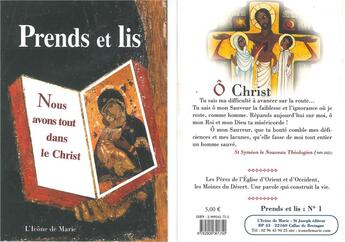 Couverture du livre « Prends et lis T.1 ; nous avons tout dans le Christ » de Joseph Corre aux éditions Icone De Marie