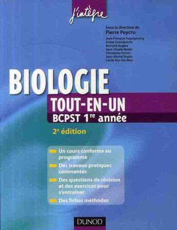 Couverture du livre « Biologie ; BCPST 1ère année ; tout-en-un (2e édition) » de Pierre Peycru aux éditions Dunod