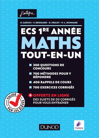 Couverture du livre « Mathématiques ; ECS ; 1ère année » de Olivier Sarfati et Frederic Brossard et Paul-Louis Donnard et Baptiste Frelot aux éditions Dunod