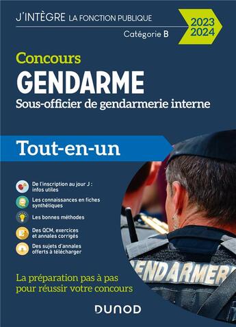 Couverture du livre « Concours gendarme : sous-officier de gendarmerie interne (édition 2023) » de Benoit Priet et Corinne Pelletier et Thibault Couarc'H et Jean Marc Groga aux éditions Dunod