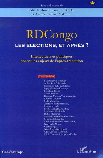 Couverture du livre « Rd congo ; les élections, et après ? » de  aux éditions L'harmattan