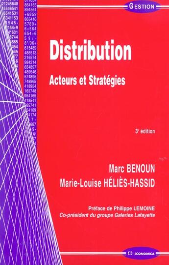 Couverture du livre « DISTRIBUTION, 3E ED. (3e édition) » de Benoun/Marc aux éditions Economica