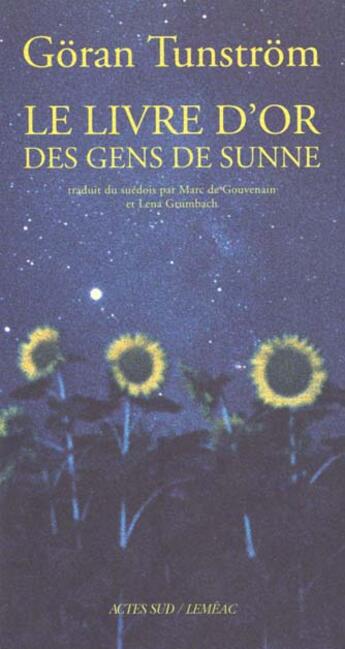 Couverture du livre « Le livre d'or de la ville de sunne » de Goran Tunstrom aux éditions Actes Sud