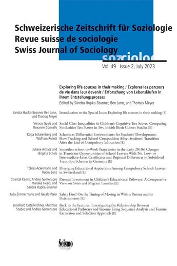 Couverture du livre « Revue suisse de sociologie, vol. 49, issue 2/2023. 20 years of tree ( transitions from education to » de Hupka-Brunner/Jann/M aux éditions Seismo