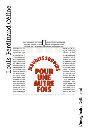 Couverture du livre « Maudits soupirs pour une autre fois » de Louis-Ferdinand Celine aux éditions Gallimard