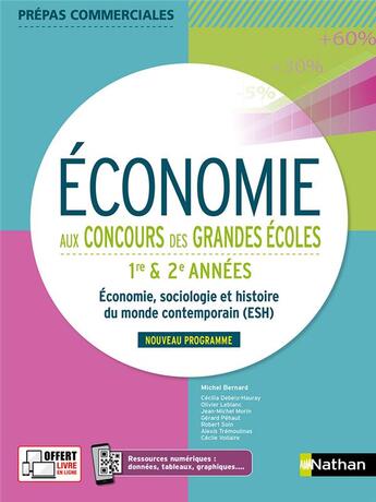 Couverture du livre « Économie aux concours des grandes écoles : 1ère et 2ème années (édition 2021) » de Olivier Leblanc et Jean-Michel Morin et Cecilia Debeix-Hauray et Gerard Pehaut et Robert Soin aux éditions Nathan