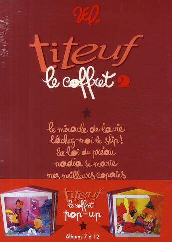 Couverture du livre « Titeuf : coffret vol.2 : Tomes 7 à 12 » de Zep aux éditions Glenat