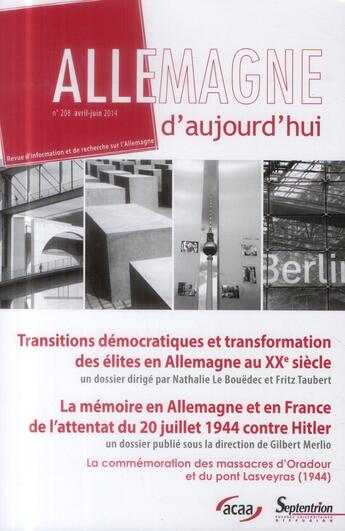 Couverture du livre « REVUE ALLEMAGNE D'AUJOURD'HUI » de Le Bouedec aux éditions Pu Du Septentrion