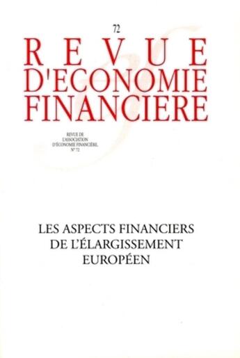 Couverture du livre « Les aspects financiers de l'élargissement européen » de  aux éditions Association D'economie Financiere