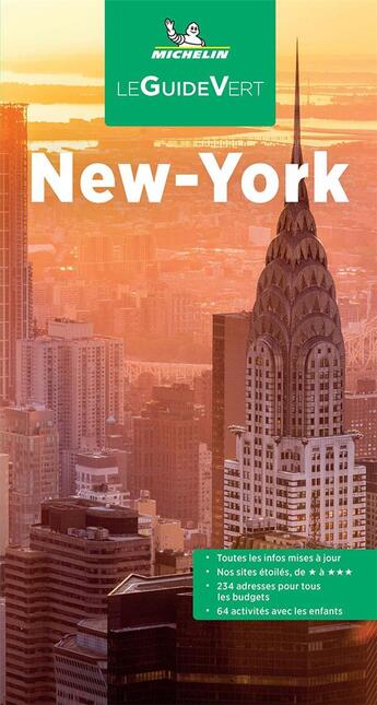 Couverture du livre « Le guide vert : New York (édition 2022) » de Collectif Michelin aux éditions Michelin