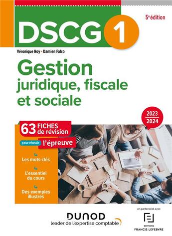 Couverture du livre « Dscg 1 - gestion juridique, fiscale et sociale - dscg 1 - 0 - dscg 1 gestion juridique, fiscale et s » de Roy/Falco aux éditions Dunod