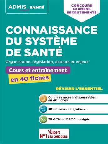 Couverture du livre « Connaissance du système de santé : 50 fiches pour retenir l'essentiel ; lois, acteurs et enjeux » de Mandi Gueguen aux éditions Vuibert