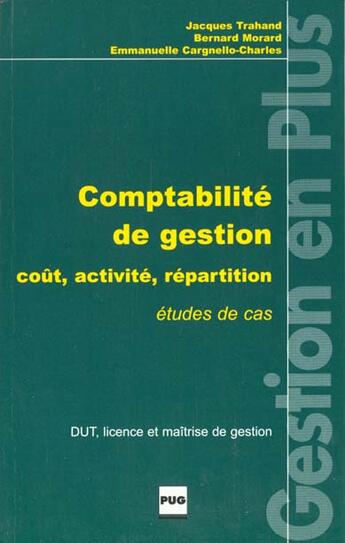 Couverture du livre « Comptabilite de gestion » de Trahand aux éditions Pu De Grenoble