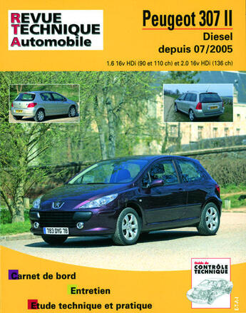 Couverture du livre « RTA b707.5 Peugeot 307 II 06/05> dies 1.6hdi/2.0hdi » de Etai aux éditions Etai