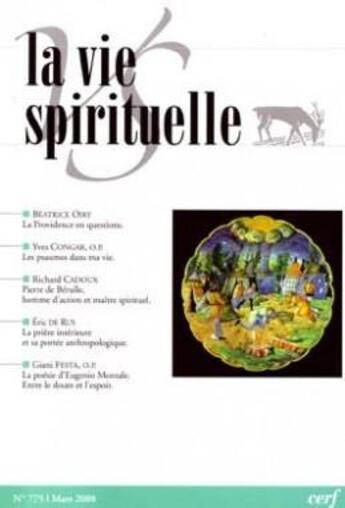 Couverture du livre « La vie spirituelle n 775 » de  aux éditions Cerf