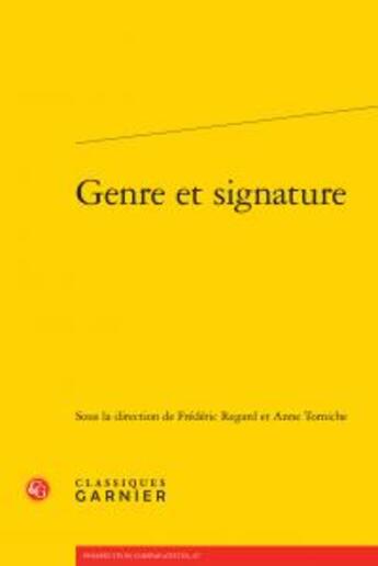 Couverture du livre « Genre et signature » de  aux éditions Classiques Garnier