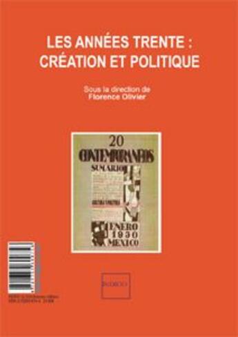 Couverture du livre « Les années trente : création et politique » de  aux éditions Indigo Cote Femmes
