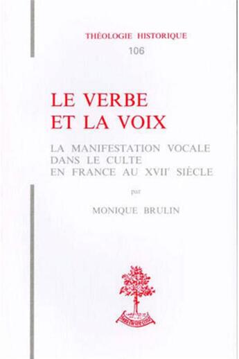 Couverture du livre « TH n°106 - Le verbe et la voix » de Brulin Monique aux éditions Beauchesne