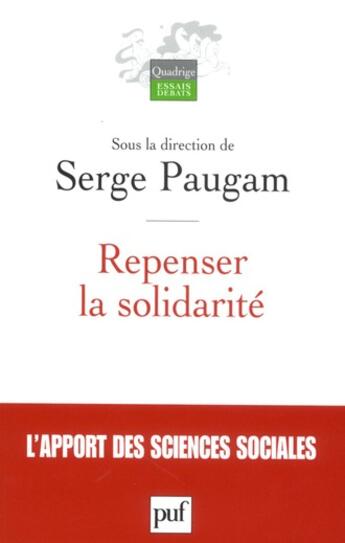 Couverture du livre « Repenser la solidarité » de  aux éditions Puf