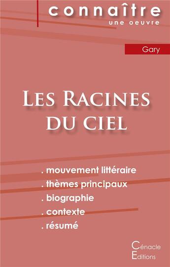 Couverture du livre « Les racines du ciel, de Romain Gary » de  aux éditions Editions Du Cenacle