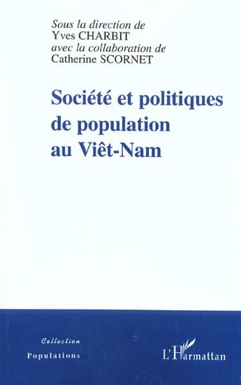 Couverture du livre « Societe et politiques de population au viet-nam » de  aux éditions L'harmattan