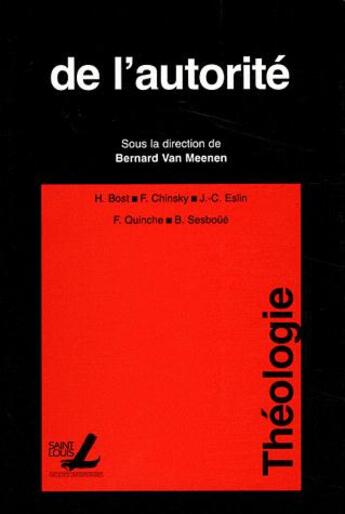 Couverture du livre « De l autorite » de Bernard Van Meenen aux éditions Pu De Saint Louis