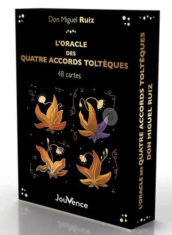 Couverture du livre « L'oracle des quatre accords toltèques : 48 cartes et un livret » de Don Miguel Ruiz et Janet Mills aux éditions Jouvence