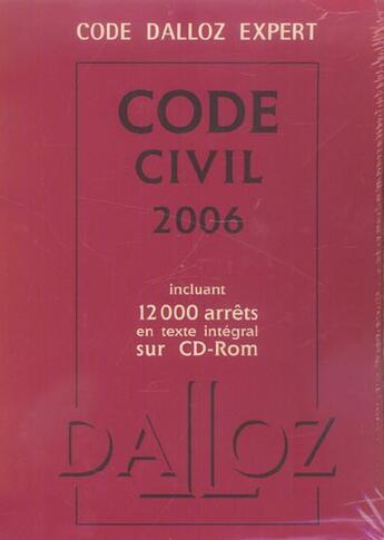 Couverture du livre « Code dalloz expert code civil 2006 (édition 2006) » de  aux éditions Dalloz