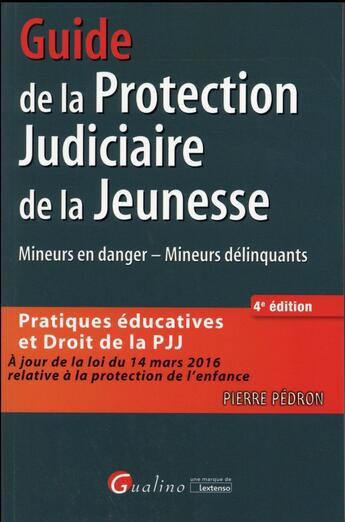 Couverture du livre « Guide de la protection judiciaire de la jeunesse ; mineurs en danger, mineurs délinquant (4e édition) » de Pierre Pedron aux éditions Gualino