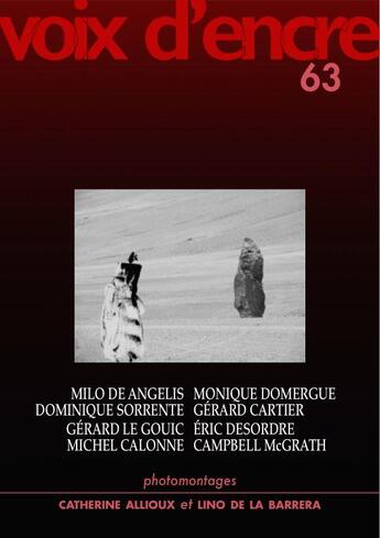 Couverture du livre « Revue voix d'encre 63 » de Milo De Angelis aux éditions Voix D'encre