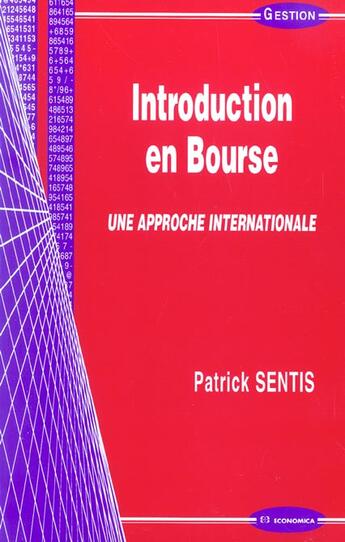 Couverture du livre « Introduction En Bourse » de Sentis Patrick aux éditions Economica