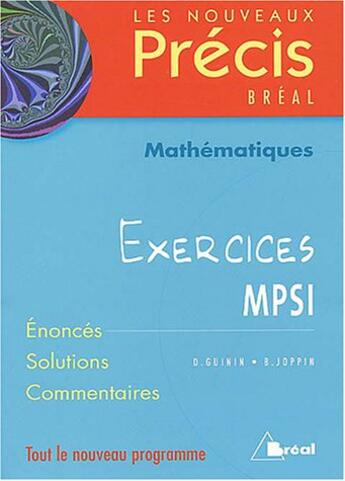 Couverture du livre « Mathématiques mpsi » de Daniel Guinin et B. Joppin aux éditions Breal