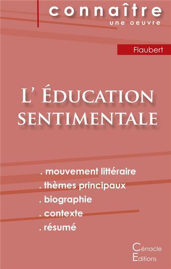 Couverture du livre « Fiche de lecture l'éducation sentimentale, de Gustave Flaubert ; (analyse littéraire de référence et résumé complet) » de  aux éditions Editions Du Cenacle