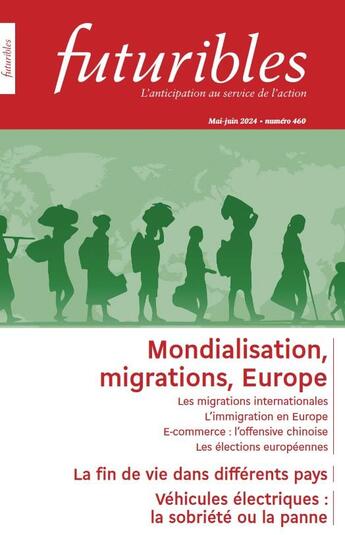 Couverture du livre « Futuribles 460, mai-juin 2024. Mondialisation, migrations, Europe : La fin de vie dans différents pays » de Pierre-Yves Cusset et Pierre Pestieau et Catherine Wihtol De Wenden et Alain Parant et Sergio Perelman aux éditions Futuribles