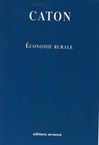 Couverture du livre « Economie rurale » de Caton aux éditions Errance