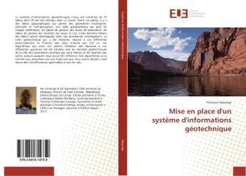 Couverture du livre « Mise en place d'un système d'informations géotechnique » de Portance Kasongo aux éditions Editions Universitaires Europeennes