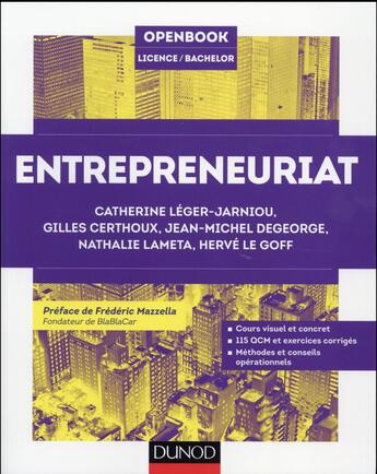 Couverture du livre « Entreprenariat » de Catherine Leger-Jarniou et Herve Le Goff et Jean-Michel Degeorge et Gilles Certhoux et Nathalie Lameta aux éditions Dunod