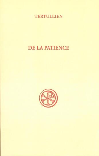 Couverture du livre « De la patience » de Tertullien aux éditions Cerf