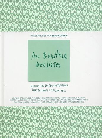 Couverture du livre « Au bonheur des listes » de Shaun Usher aux éditions Editions Du Sous Sol