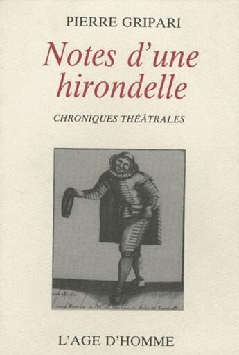 Couverture du livre « Notes d'une hirondelle » de Pierre Gripari aux éditions L'age D'homme