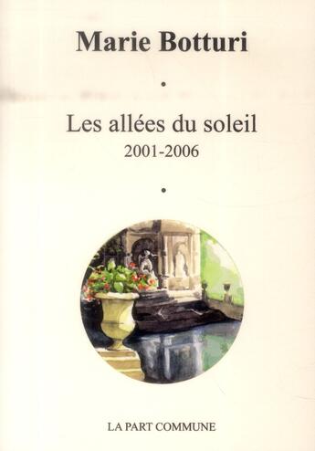 Couverture du livre « Les allées du Soleil ; 2001-2006 » de Marie Botturi aux éditions La Part Commune